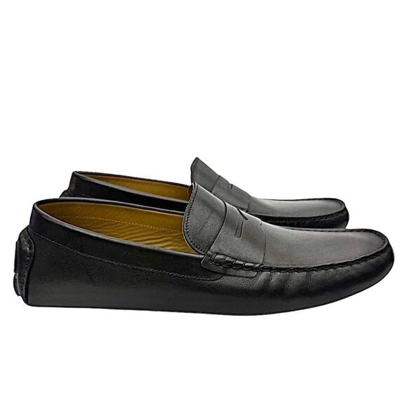 Vince Camuto Black Leather Men’s Driving Moc Pre-Owned EUC Size 14 Medium - Picture 7 of 9